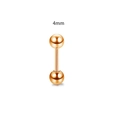 Orecchino a bilanciere in acciaio inox oro rosa con sfere lucide da 4mm - Numero 4 / Oro rosa