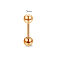 Orecchino barbell da 5mm in acciaio inossidabile oro rosa con sfere lucide - Numero 5 / Oro rosa