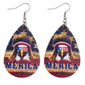 Boucles d'oreilles vintage en cuir avec motif aigle patriotique et drapeau USA - Style Aigle Américain MERICA (G)