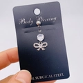 Piercing de nombril en acier chirurgical avec pendentif papillon en zircon scintillant - Style Nœud Mode (JE0430E)