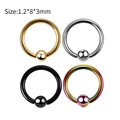 Roestvrijstalen captive bead ring set in goud zilver zwart en regenboog 1.2x8x3mm - Captive Bead Ring (JE0085)