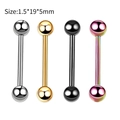 Set van 1,5*19*5 mm roestvrijstalen rechte piercingstaafjes in vier verschillende kleuren - Rechte Tongpiercing (JE0089)