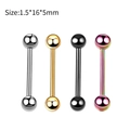 Barbell piercingset in zilver, goud, zwart en regenboogkleur, maat 1.5x16x5mm - Barbell Rechte Staaf (JE0145)