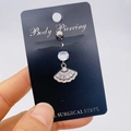 Piercing de nombril en acier chirurgical avec pendentif en éventail de strass - Style Pendentif Éventail Magnifique (JE0430P)
