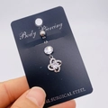 Piercing de nombril en acier chirurgical 316L avec pendentif trèfle en zircon - Style Trèfle à Quatre Feuilles (JE0430S)