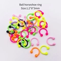 Lot d'anneaux fer à cheval colorés de 1,2mm en rose, vert et violet pour nez et oreilles - Anneau Fer à Cheval à Boule (JE0219D) / Lot de 10 / Multicolore