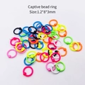 Lot d'anneaux captifs colorés en acier inoxydable pour piercing nez et lèvre, 1,2x8x3mm - Anneau à Boule Captive (JE0406D) / Lot de 10 / Multicolore
