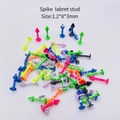Studs de lèvre pointus en acier inoxydable avec peinture mouchetée colorée 1.2x8x3mm - Clou de Lèvre à Pointe (JE0408C) / Lot de 10 / Multicolore