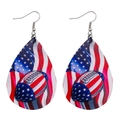 Tropfenförmige Kunstlederohrringe mit US-Flaggen-Motiv und amerikanischem Football-Muster - Flagge Rugby Stil (JE0806J)