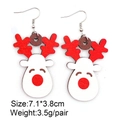 Pendientes de madera de reno navideño con astas rojas y nariz, tamaño 7,1x3,8cm - Estilo Reno Rojo (JE0906F)