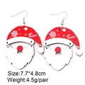 Pendientes de Papá Noel de madera para mujer joyería festiva ligera y artesanal - Estilo Papá Noel (JE0906A)
