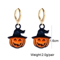 Pendientes de calabaza con sombrero de bruja para Halloween dorados de 1,6cm 2g el par - Calabaza Sombrero de Mago (JE0998L)