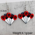 Macro shot of Halloween acrylic bat and skull balloon earrings with 5.3cm length detail - Skull Balloon Style (JE1033F)