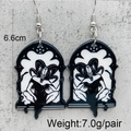 Detailed view of Gothic Baphomet acrylic earrings showing 6.6cm height and 7.0g weight - Mystic Baphomet (JE1050E)