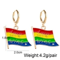 Detail of Rainbow Love Wins earrings with dimensions 1.8cm by 2.0cm and weight specs - Love Wins Flag Style (JE1069H)