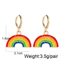 Rainbow oil drip earrings measuring 2.1cm wide by 1.4cm high with Love Wins text - Love Wins Rainbow Style (JE1069I)