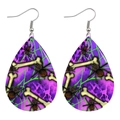 Boucles d'oreilles Halloween en cuir violet avec motifs d'araignées et de toiles - Style Araignée et Os (JE1000Q)