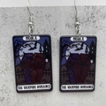 Detail of The Vampire Romance tarot earrings featuring acrylic coffins and bats on stone - The Vampire Romance Style(JE1076I)