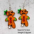 Spooky zombie gingerbread man acrylic earrings for Christmas festive holiday jewelry decor - Zombie Gingerbread Man (JE1135F)