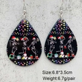 Details zu Weihnachts-Acryl-Ohrringen mit Totenkopf- und Schneemann-Mustern und Maßen - Skelett Weihnachtsmütze Wassertropfen (JE1135A)
