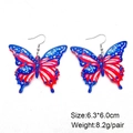 Independence Day acrylic butterfly earrings with American flag stars and stripes pattern - US Flag Large Butterfly Style (JE1257A)