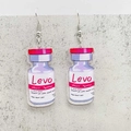 Boucles d'oreilles en acrylique pour infirmière avec flacon de médicament rose Levo - Style Flacon de Médicament (JE1267C)