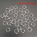 Clear acrylic horseshoe piercing set for nose and lips, size 1.2x8x3mm body jewelry - Round Top Nose Ring / 1 Piece