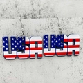 Detail of USA acrylic earrings with American flag pattern for Independence Day - US Flag Large USA Letters (JE1356H)
