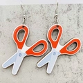 Creative scissor shaped wooden drop earrings for teachers and students on school season - Creative Scissors Style (JE1361C)