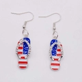 Independence Day flip-flop earrings with USA flag pattern and crystal straps - Flip-flop Style (JE1265A)