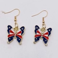 Orecchini a farfalla festa indipendenza con bandiera americana e strass brillanti - Stile Farfalla (JE1265S)