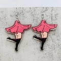 Orecchini pendenti in acrilico a forma di fantasma rosa per gioielli di Halloween - Fantasma Rosa Antropomorfo (JE1437D)