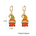 Enamel festive gnome earrings with orange hats and red pumpkins for Thanksgiving - Gnome Style (JE1479E)