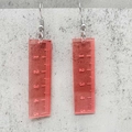 Creative pink acrylic ruler earrings with clear scale markings for back to school season - Straight Ruler Style (JE1377A)