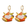 Detail of Thanksgiving envelope earrings with autumn leaves and festive harvest patterns - Thanksgiving Envelope Style (JE1517A)