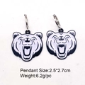 Retro black and white enamel bear head pendants with metal hooks for jewelry accessories - Bear Head Style (JE1548E)