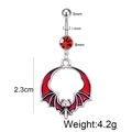 Gothic bat wing belly button ring with red gemstone and stainless steel piercing - Bat Wing Style (JE1578C)