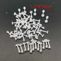 Macro detail of 1.2mm clear acrylic ear labret studs with 3mm ball and flat base - 1pc/pack / 1.2*6*3mm