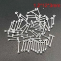 Detailed macro view of 1.2x12x3mm clear acrylic ear studs with flat base and round balls - 1pc/pack / 1.2*12*3mm
