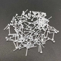 Bulk set of transparent acrylic bioflex labret studs for invisible piercing protection - 1 Piece / Disk Top Straight Bar