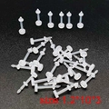 Detailed macro view of transparent acrylic nose rings size 1.2x10x3mm in bulk set - 1 Piece / Straight Bar 1.2*10*3mm (JE1591B)