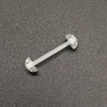 Piercing langue en acrylique scintillant avec boules pailletées argent et barre souple - 1.6x16x6+6mm / Paillettes Argentées (JE1589B)