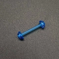 Piercing de langue en acrylique bleu foncé avec paillettes et tige souple flexible - 1.6x16x6+6mm / Paillettes Bleues (JE1589C)