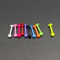Set di 10 anelli per naso e piercing per labbra in acrilico colorato per il corpo - Stile Borchia per Labbro (JE0409) / Confezione da 10 / Colorato