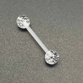 Barbell de langue en acrylique avec paillettes d'argent dans les perles claires - Style Pailleté Transparent (JE1588A)