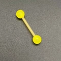 Piercing barbell en acrylique jaune translucide pour la langue ou les mamelons - Style Jaune Vif (JE1588N)