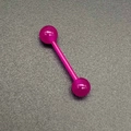 Bijou de piercing barbell en acrylique rose vif pour la langue ou le mamelon - Style Rose (JE1588P)