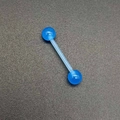 Barbell de perçage en acrylique bleu translucide pour la langue ou les mamelons - Style Bleu (JE1588Q)
