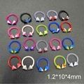 Lot de 20 anneaux fer à cheval en résine UV avec pointes cônes pour piercing nez et lèvre - Anneau de Nez Fer à Cheval à Pointes (JE0244J)