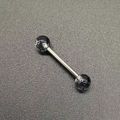 Bijou de piercing barbell avec tige en acier inoxydable et boules acryliques marbrées - 1.6*16*5+5mm / Noir (JE1596B)